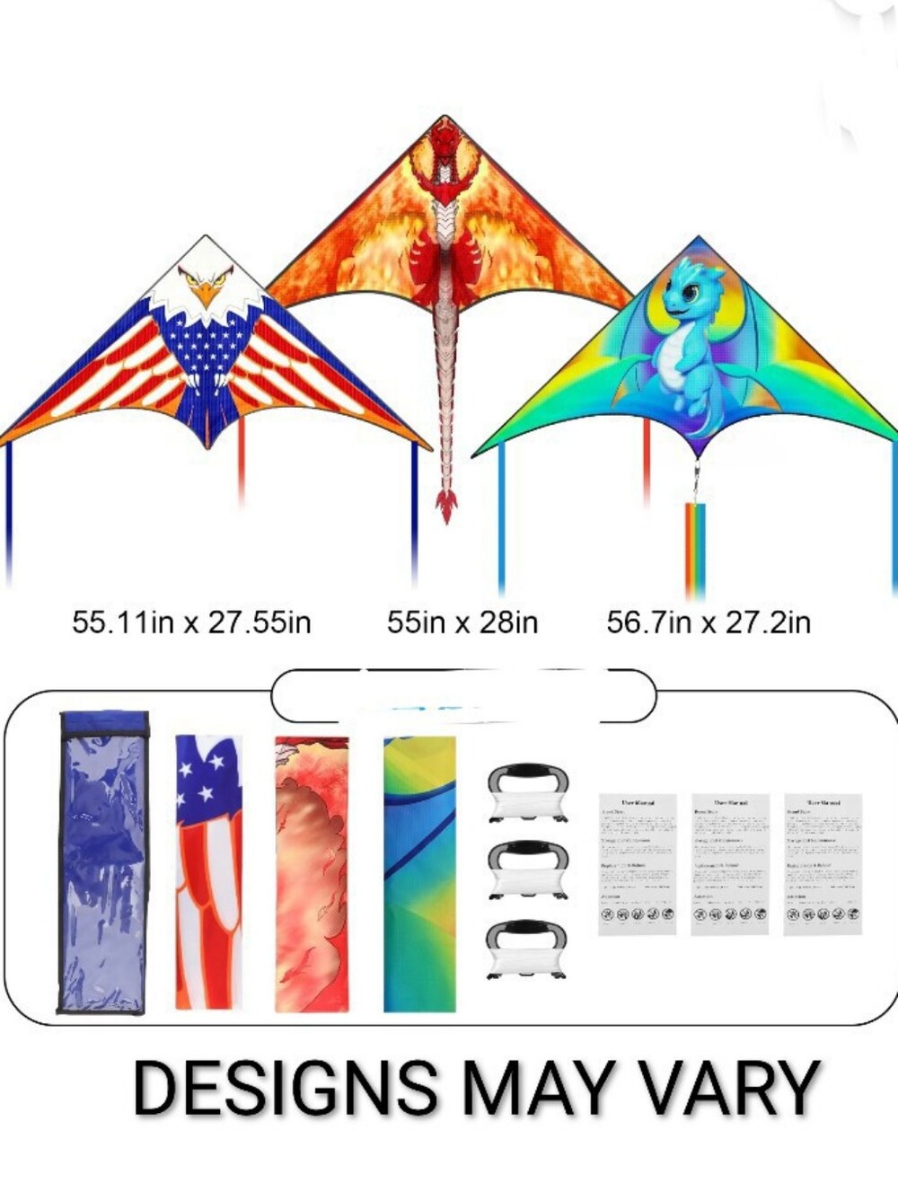 3 Pack Delta Kites Easy Fly for Kids Adults Beach & Park New
